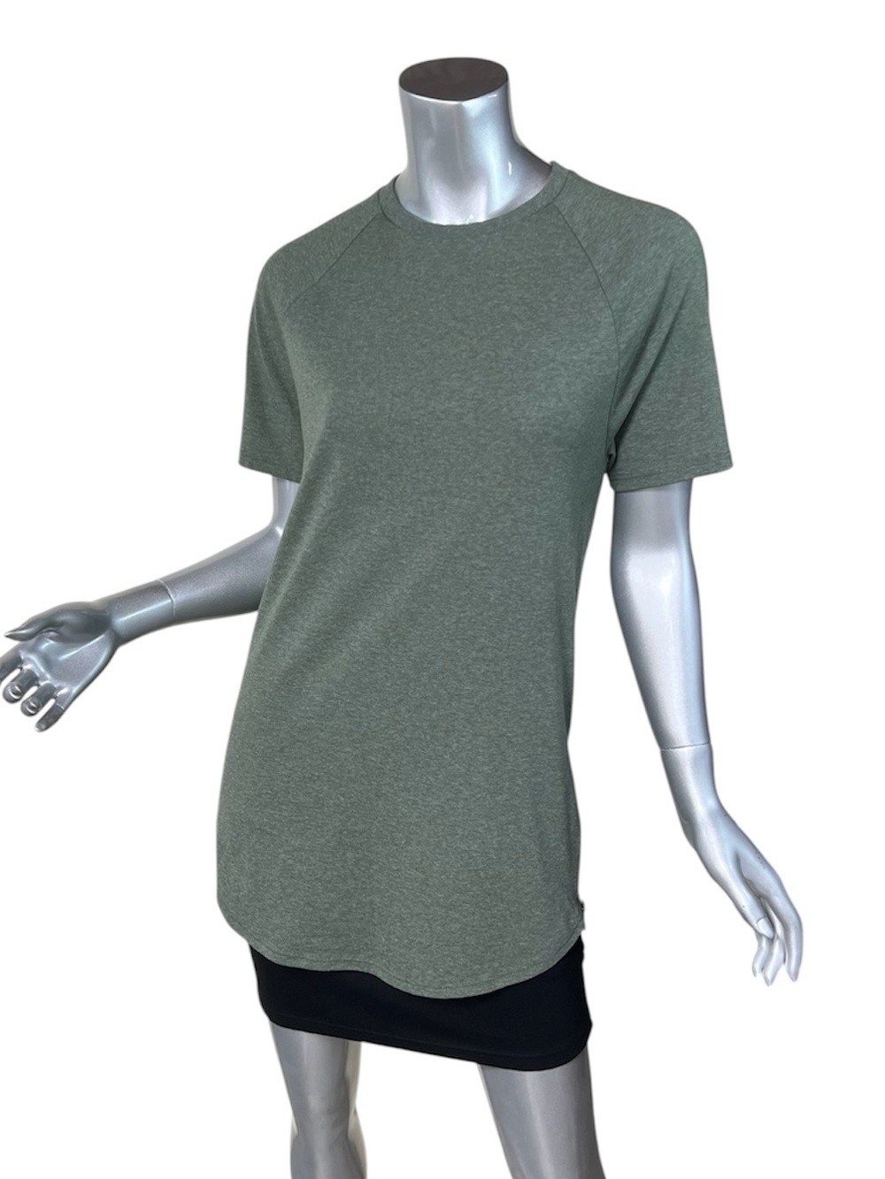 Topman XS Green Crew Neck Short Sleeve Tunic Side Zip Shirt Excellent